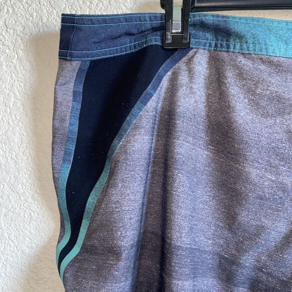 ONeill Board Swim Shorts Men 40 Superfreak Surf Beach Stretch Zip Pocket Gray - Picture 6 of 10